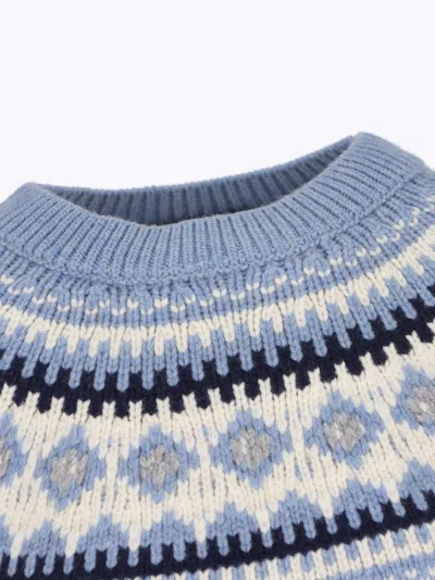 Miu Miu Virgin Wool Crewneck Knitwear In Blue
