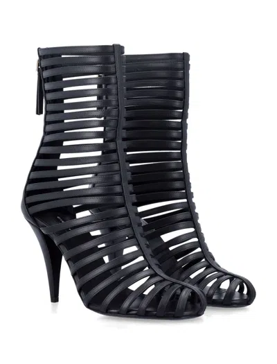 Givenchy Cage Ankle Boots In Leather In Black
