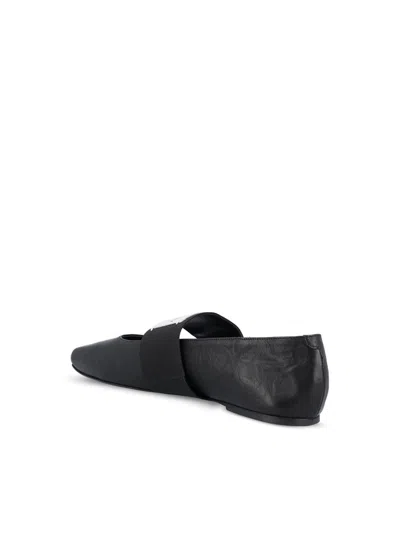 Givenchy Sliced Square Elastic-strap Ballet Flats In Black