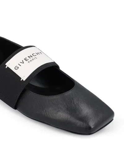 Givenchy Sliced Square Elastic-strap Ballet Flats In Black