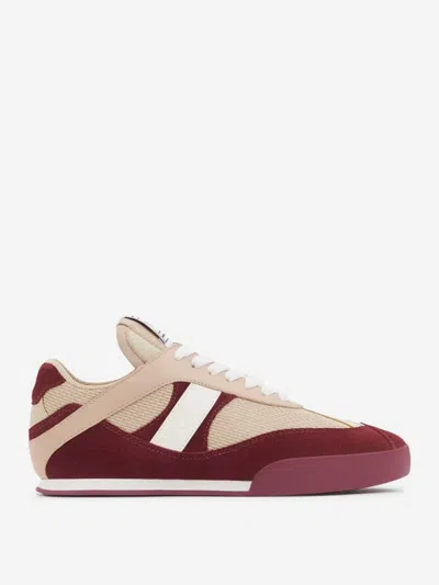 Chloé Kick Mixed Leather Retro Low-top Sneakers In Burgundy