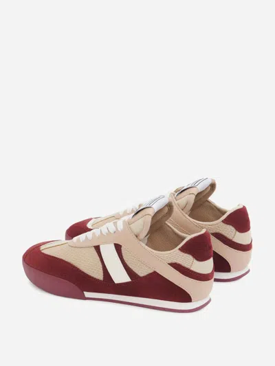 Chloé Kick Mixed Leather Retro Low-top Sneakers In Burgundy