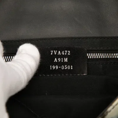 Pre-owned Fendi Black Ivory Multi-color Nylon Leather Shoulder Bag ()