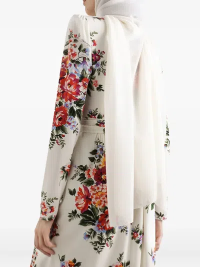 Dolce & Gabbana Flower Bouquet-print Maxi Dress In White