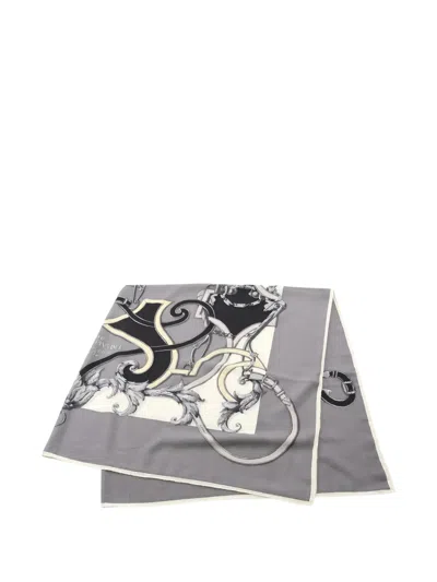 Pre-owned Hermes L'instruction Du Roy Scarf In Gray
