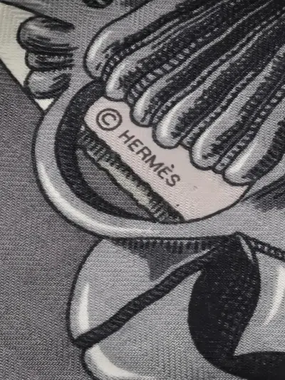 Pre-owned Hermes L'instruction Du Roy Scarf In Gray