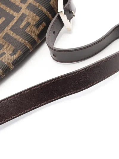 Pre-owned Fendi Bamma Bucket Canvas Handbag In Brown