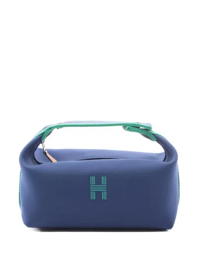 Pre-owned Hermes 20s Bride-a-brac Pm Canvas Tote Bag In Blue