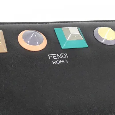 Pre-owned Fendi Black Multi-color Leather Long Wallet (bi-fold) ()