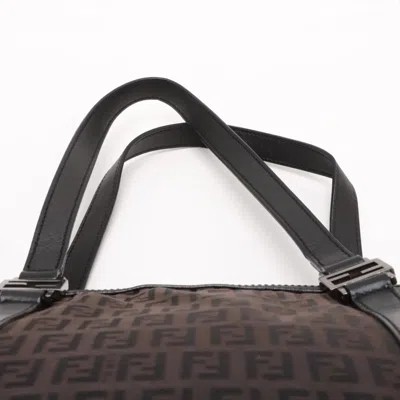 Pre-owned Fendi Brown Leather Canvas Tote Bag ()