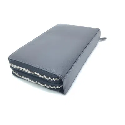 Pre-owned Fendi Double Zipper Zippy Organizer Leather Wallet In Women's Black ()