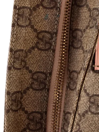 Pre-owned Gucci Flat Messenger Bag Gg Canvas Medium Crossbody Bag In Neutral