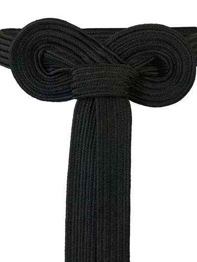 Carolina Herrera Satin Rope Belt In Black
