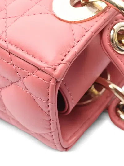 Pre-owned Dior Small Lady  Quilted-leather Tote Bag In Pink