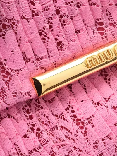 Pre-owned Miu Miu 2020s Lace Shoulder Bag In Pink