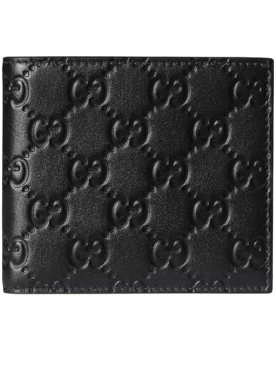 Gucci Arabella Bi Fold Leather Wallet In Black