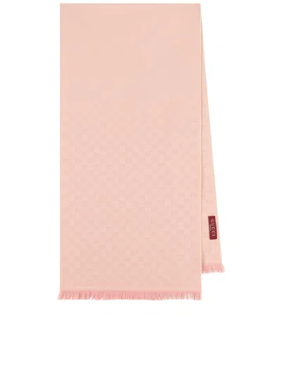 Gucci Gg Wool Scarf In Pink