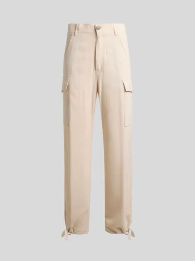Etro Drawstring Cargo Trousers In White