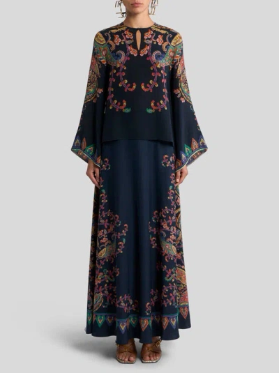 Etro Paisley Printed Silk Blouse In Animal Print