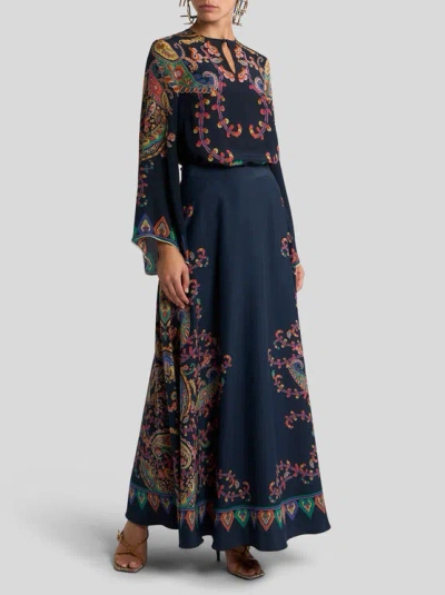 Etro Paisley Printed Silk Blouse In Animal Print
