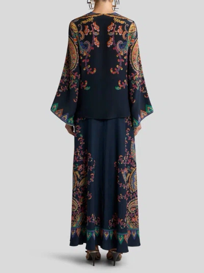 Etro Paisley Printed Silk Blouse In Animal Print