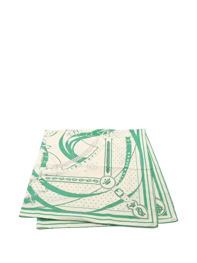 Pre-owned Hermes 2010s Carréjean Carres 140 La Promenade Du Matin Scarf In Neutral