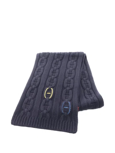 Pre-owned Hermes 2010s Tri Maillon Scarf In Blue