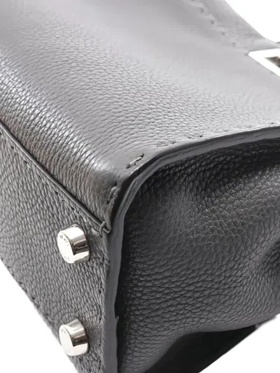 Pre-owned Fendi 2010s Mini Peekaboo Selleria Tote Bag In Gray