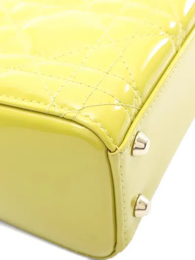 Pre-owned Dior 2010s Mini Canage Leather Tote Bag In Yellow