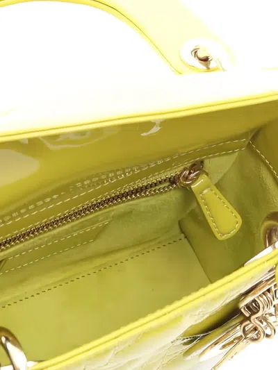 Pre-owned Dior 2010s Mini Canage Leather Tote Bag In Yellow