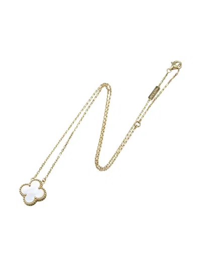 Pre-owned Van Cleef & Arpels 2010s 18k Yellow Gold Vintage Alhambra Mother-of-pearl Necklace