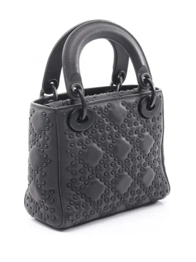 Pre-owned Dior 2010s Mini Lady  Two-way Tote Bag In Black