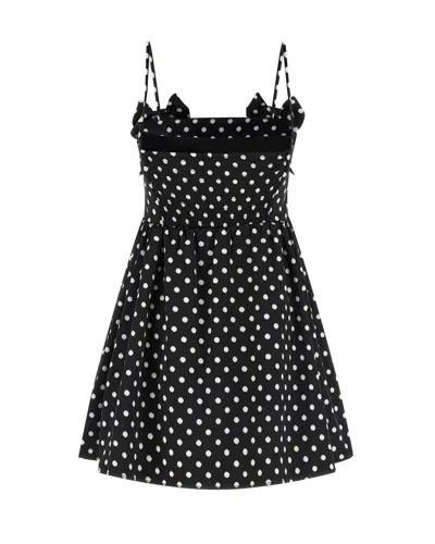 Ganni Multicolor Recycled Polyester Casual Dress In Black