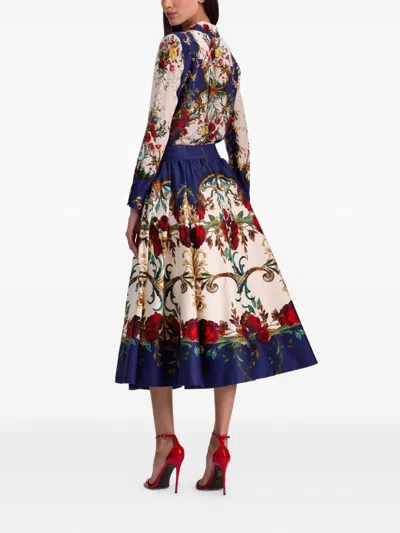 Alice And Olivia Nilda Voluminous Skirt In Blue