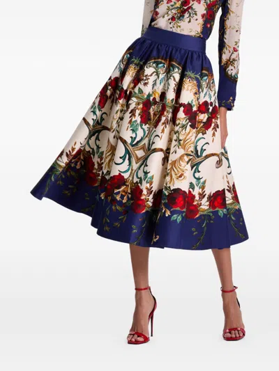 Alice And Olivia Nilda Voluminous Skirt In Blue