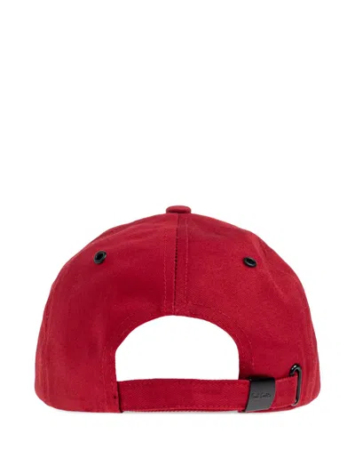 Paul Smith Cotton Embroidered Baseball Hat In Red