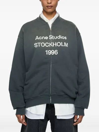 Acne Studios Logo Cotton Sweatshirt In Black