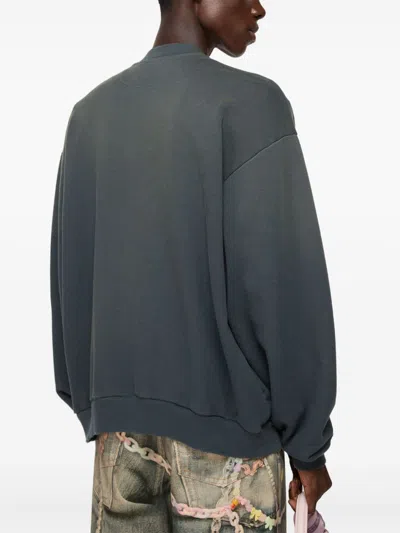 Acne Studios Logo Cotton Sweatshirt In Black