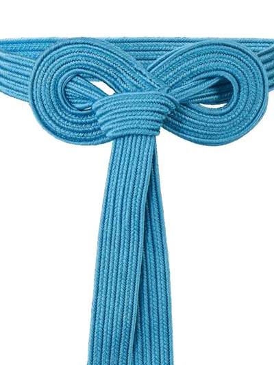 Carolina Herrera Satin Rope Belt In Blue