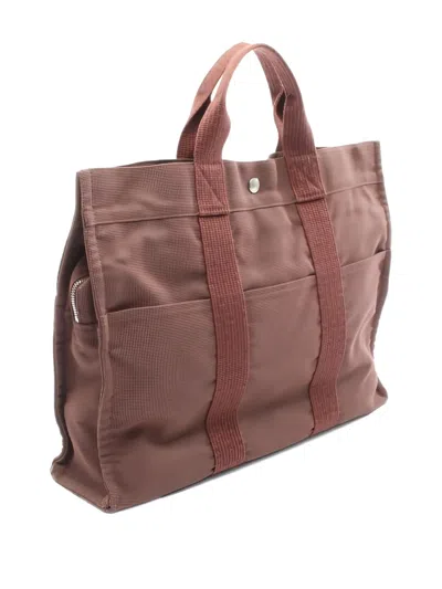Pre-owned Hermes 2000s Yale Line Mm Canvas Tote Bag In Brown