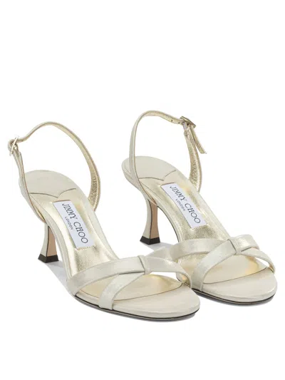 Jimmy Choo Elsy 70mm Sandals Gold In Neutral