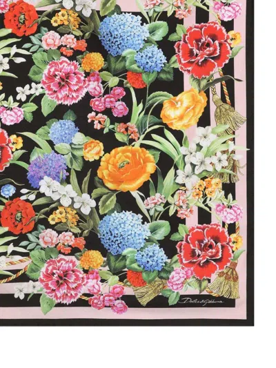 Dolce & Gabbana Square Floral Print Lightweight Scarf 50x50 In Multi