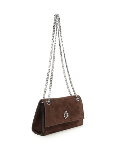 Tory Burch Kira Turnlock Suede Mini Bag Crossbody Bags Brown
