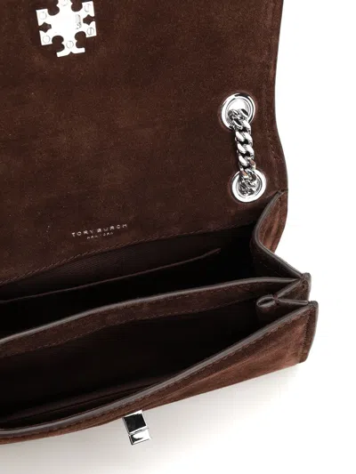 Tory Burch Kira Turnlock Suede Mini Bag Crossbody Bags Brown