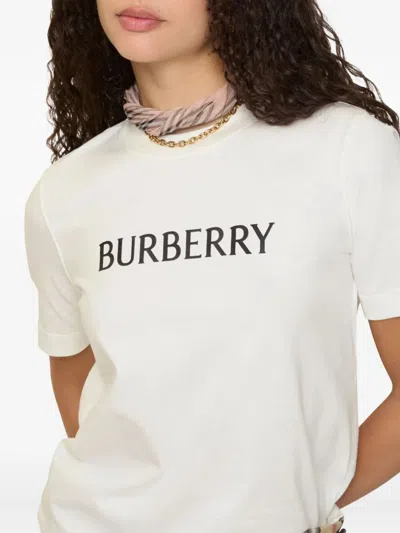 Burberry Logo-print Cotton T-shirt In White
