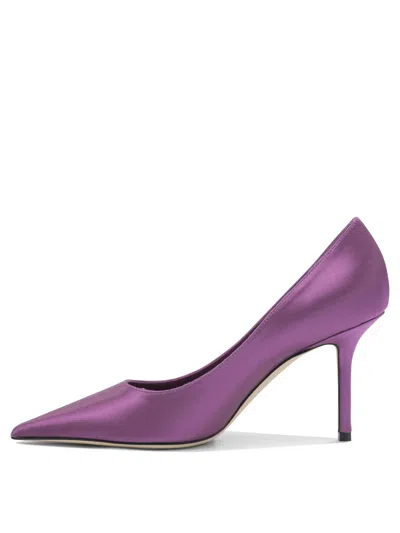 Jimmy Choo Love 85 Pointed-toe Slip-on Pumps In Purple