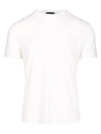 Tom Ford Lyocell Cotton Short Sleeve Crewneck T-shirt White
