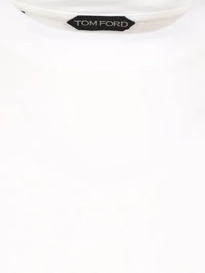 Tom Ford Lyocell Cotton Short Sleeve Crewneck T-shirt White