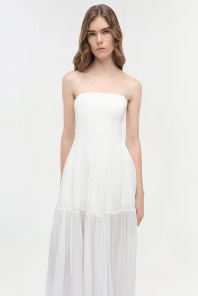 Simkhai Women's Sandrine Draped Jersey Bustier Midi Maxi Dress In Ivory In White