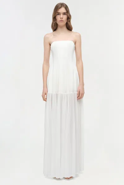 Simkhai Women's Sandrine Draped Jersey Bustier Midi Maxi Dress In Ivory In White